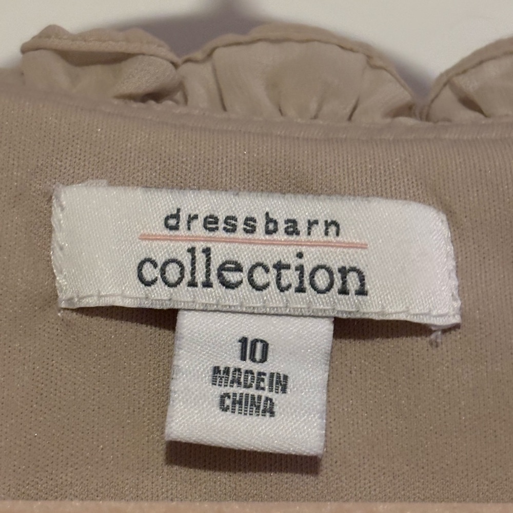 dressbarn Beige Layered Mini Dress - Picture 2 of 7